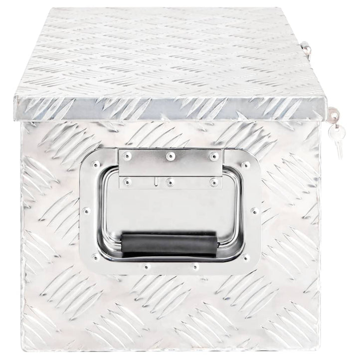 Opbergbox 70x31x27 cm aluminium zilverkleurig - Griffin Retail