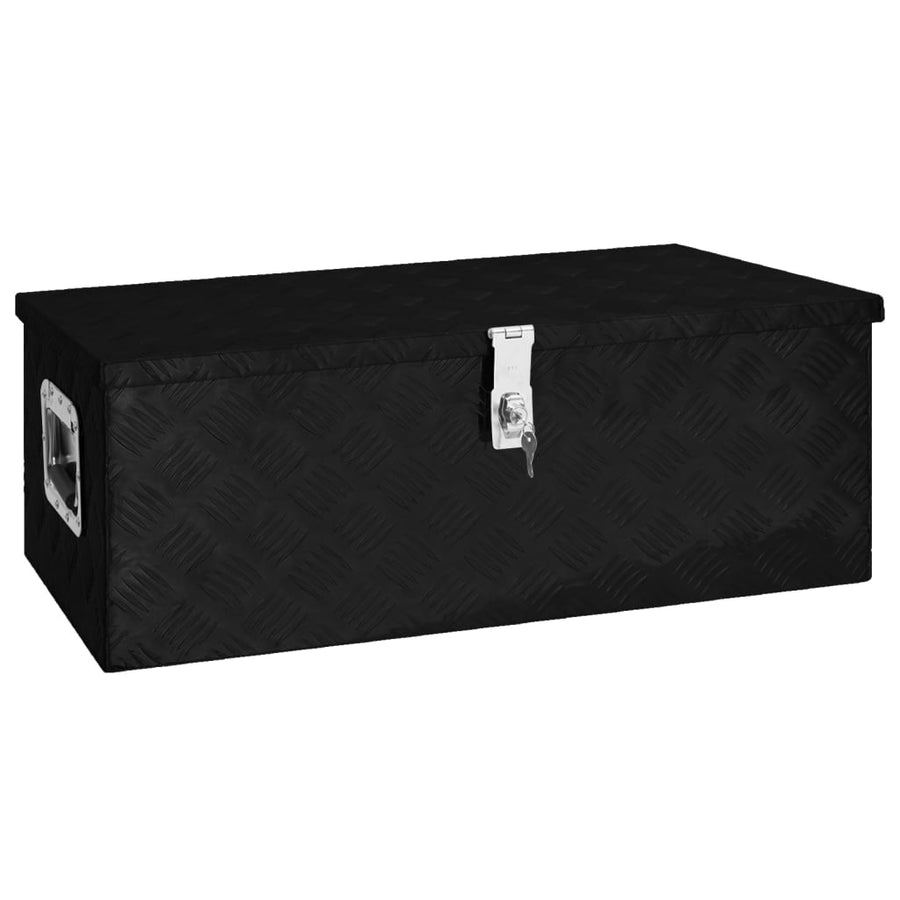 Opbergbox 80x39x30 cm aluminium zwart - Griffin Retail