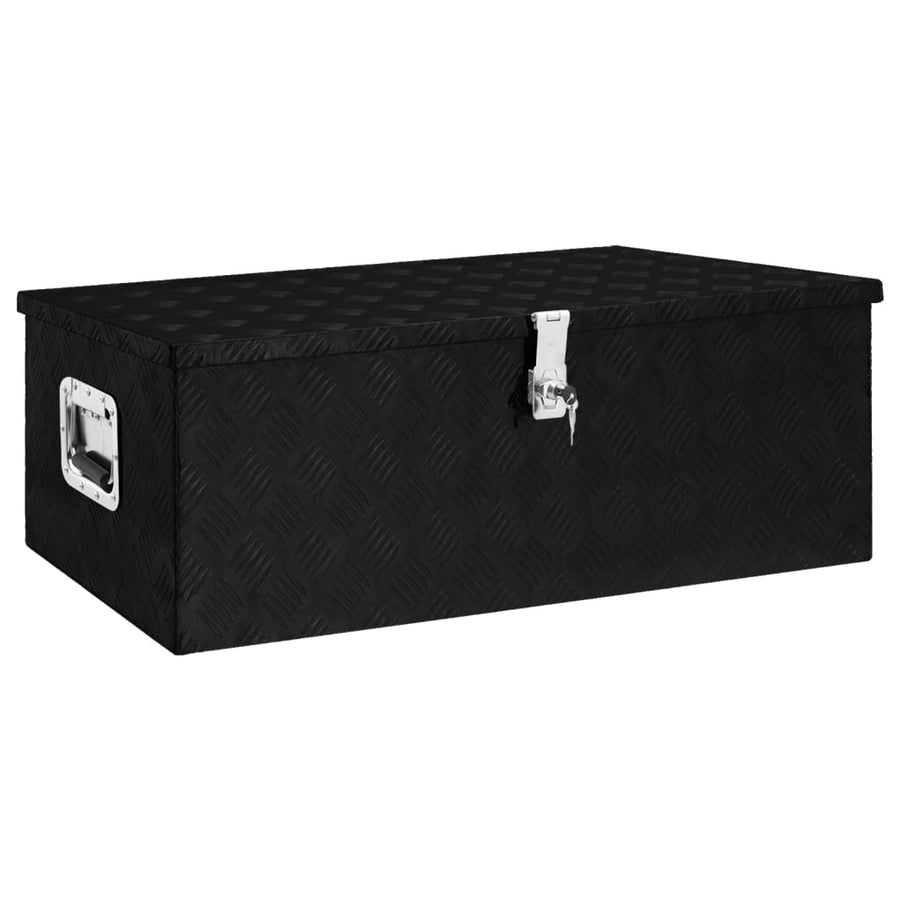Opbergbox 90x47x33,5 cm aluminium zwart - Griffin Retail