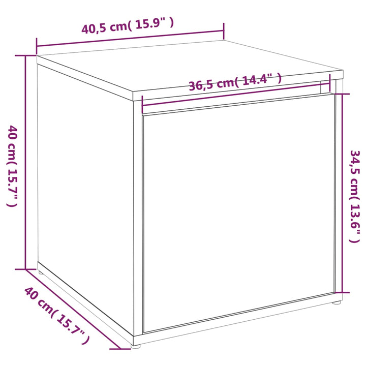 Opbergbox met lade 40,5x40x40 cm bewerkt hout betongrijs - Griffin Retail