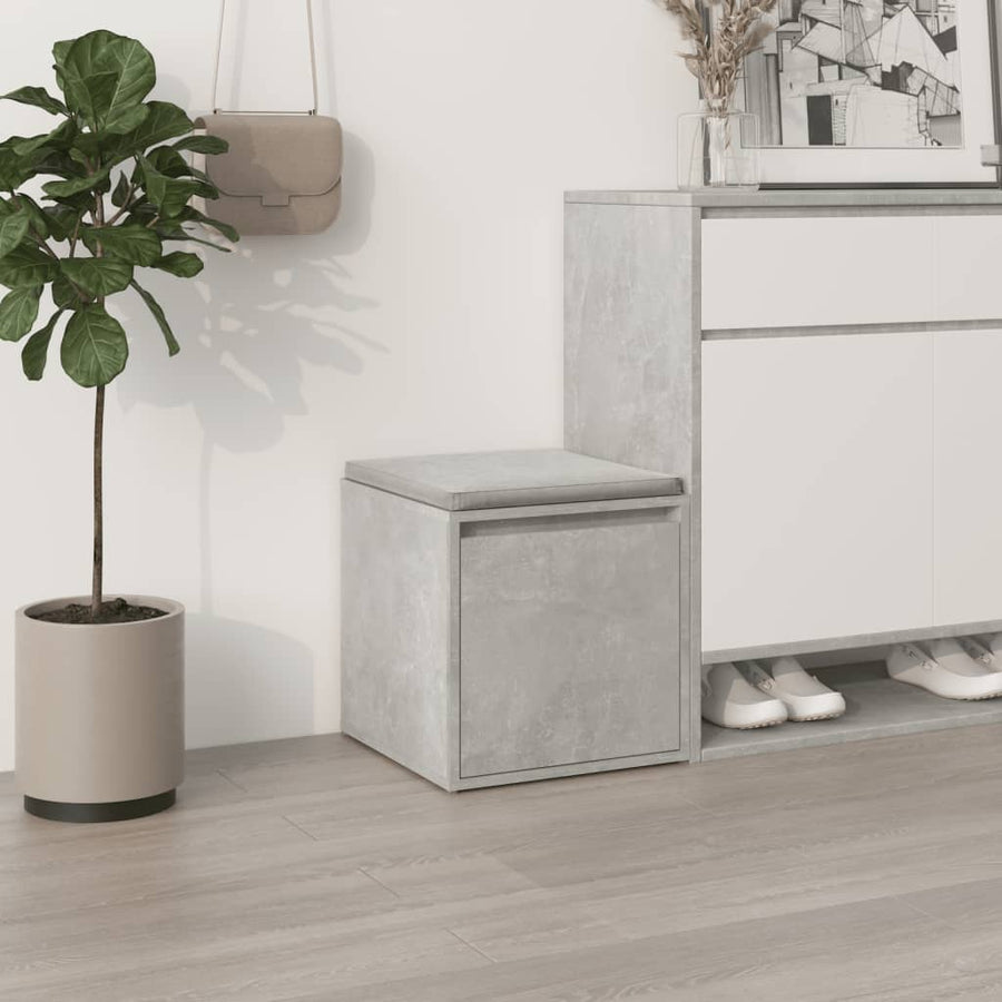 Opbergbox met lade 40,5x40x40 cm bewerkt hout betongrijs - Griffin Retail