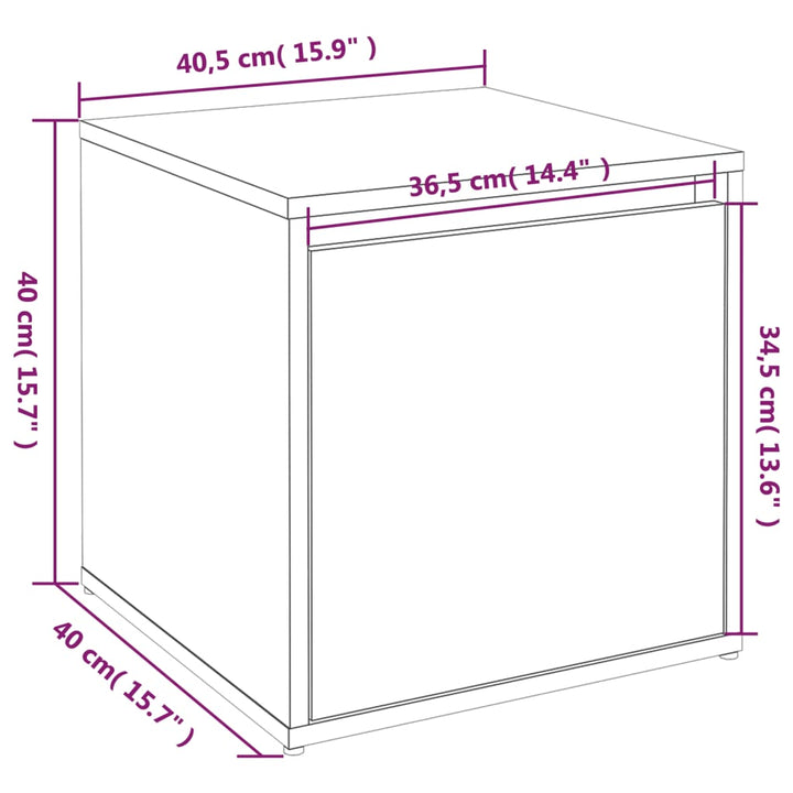Opbergbox met lade 40,5x40x40 cm bewerkt hout hoogglans wit - Griffin Retail