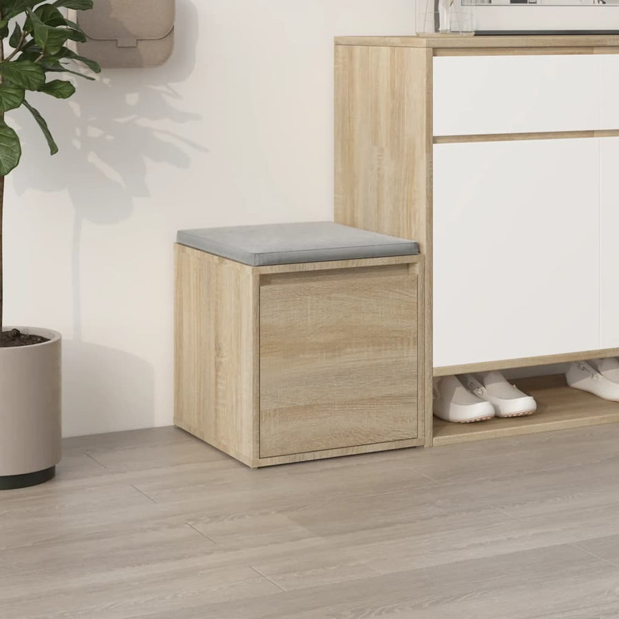 Opbergbox met lade 40,5x40x40 cm bewerkt hout sonoma eikenkleur - Griffin Retail