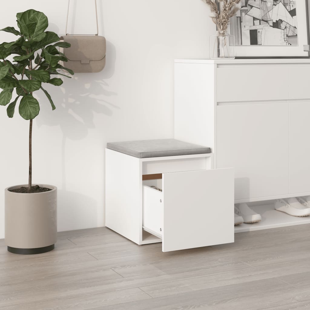 Opbergbox met lade 40,5x40x40 cm bewerkt hout wit - Griffin Retail