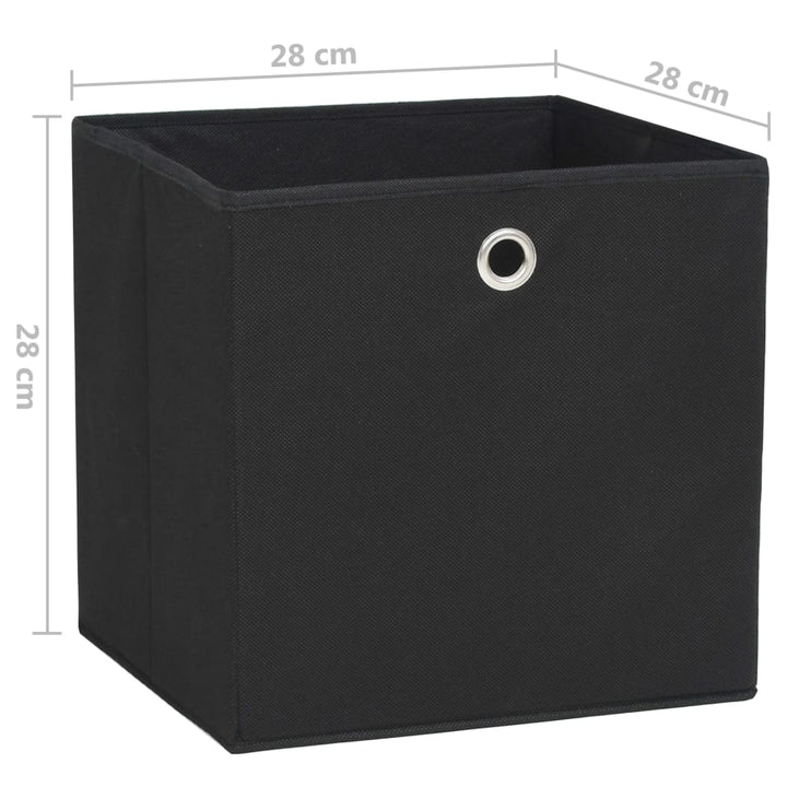 Opbergboxen 10 st 28x28x28 cm nonwoven stof zwart - Griffin Retail