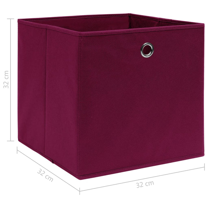 Opbergboxen 10 st 32x32x32 cm stof donkerrood - Griffin Retail