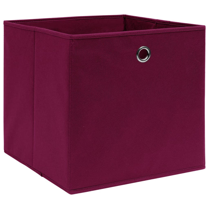 Opbergboxen 10 st 32x32x32 cm stof donkerrood - Griffin Retail