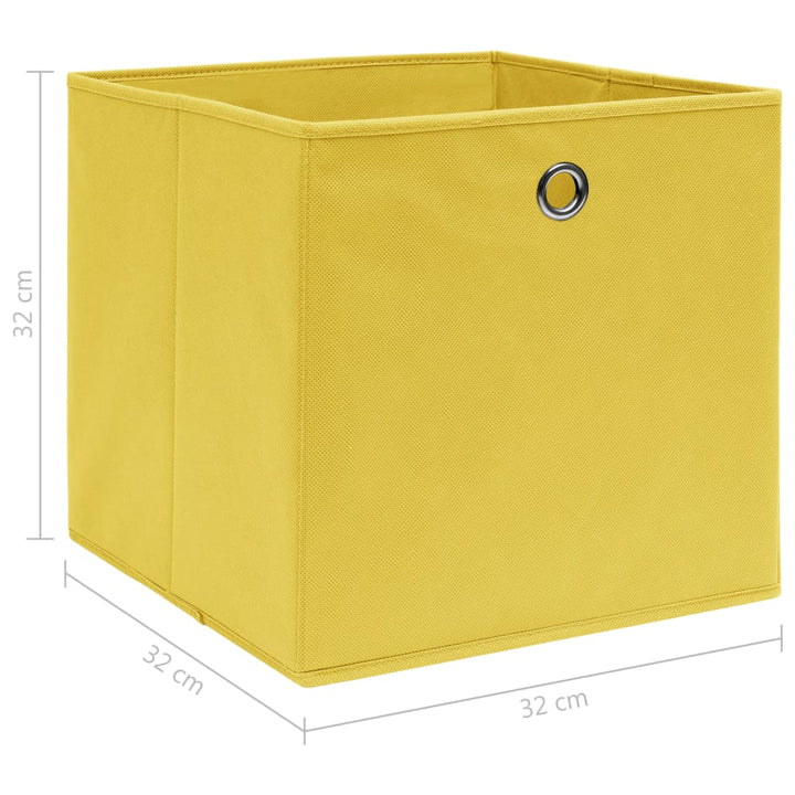 Opbergboxen 10 st 32x32x32 cm stof geel - Griffin Retail