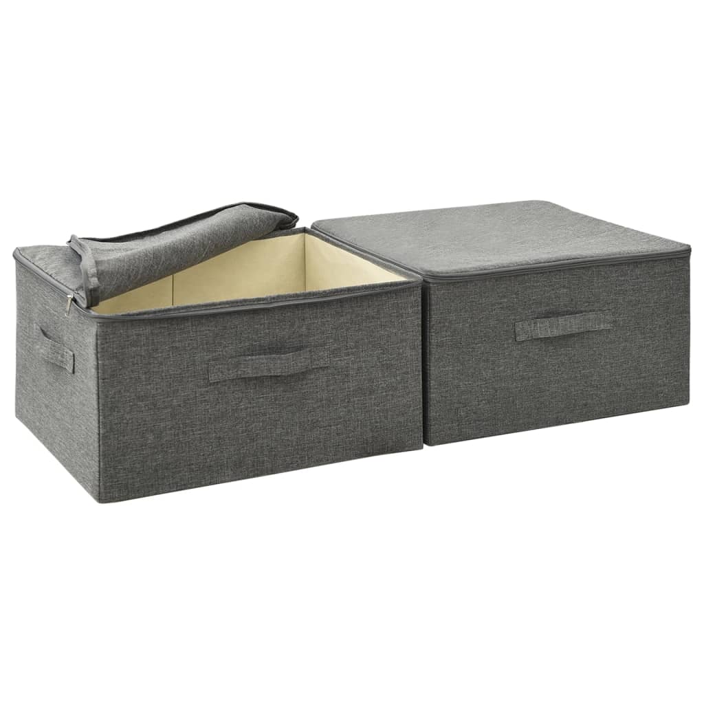 Opbergboxen 2 st 43x34x23 cm stof antracietkleurig - Griffin Retail