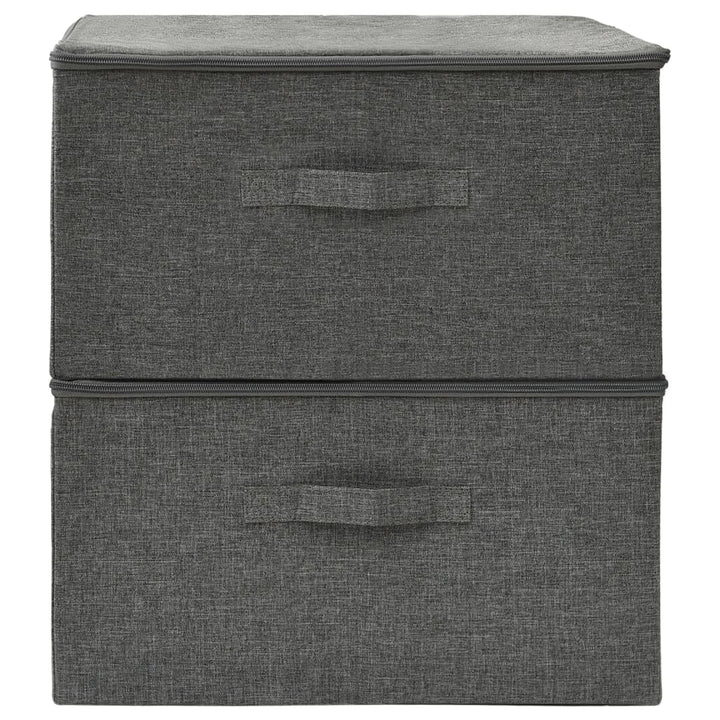 Opbergboxen 2 st 43x34x23 cm stof antracietkleurig - Griffin Retail