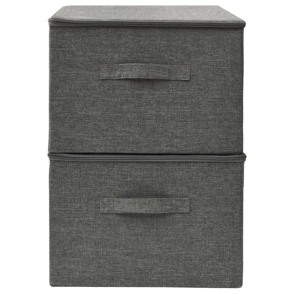 Opbergboxen 2 st 43x34x23 cm stof antracietkleurig - Griffin Retail