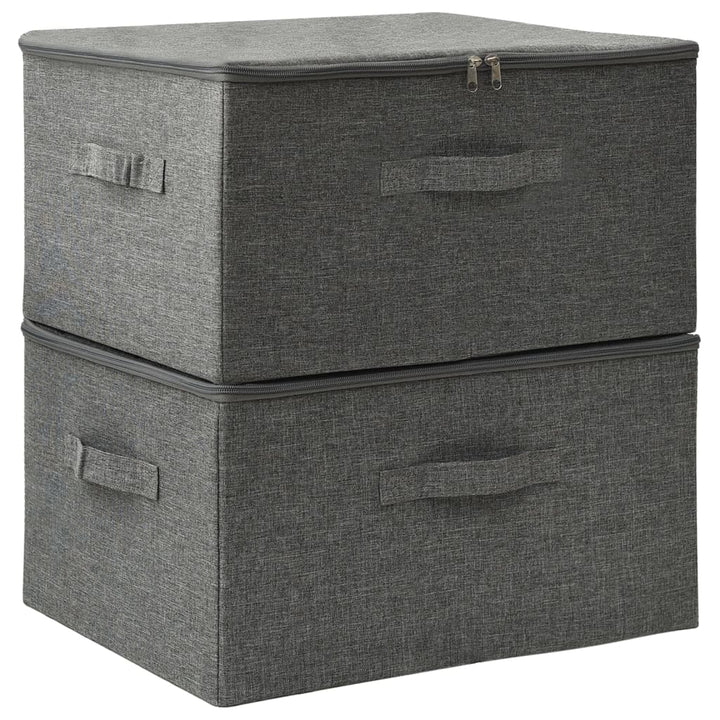 Opbergboxen 2 st 43x34x23 cm stof antracietkleurig - Griffin Retail