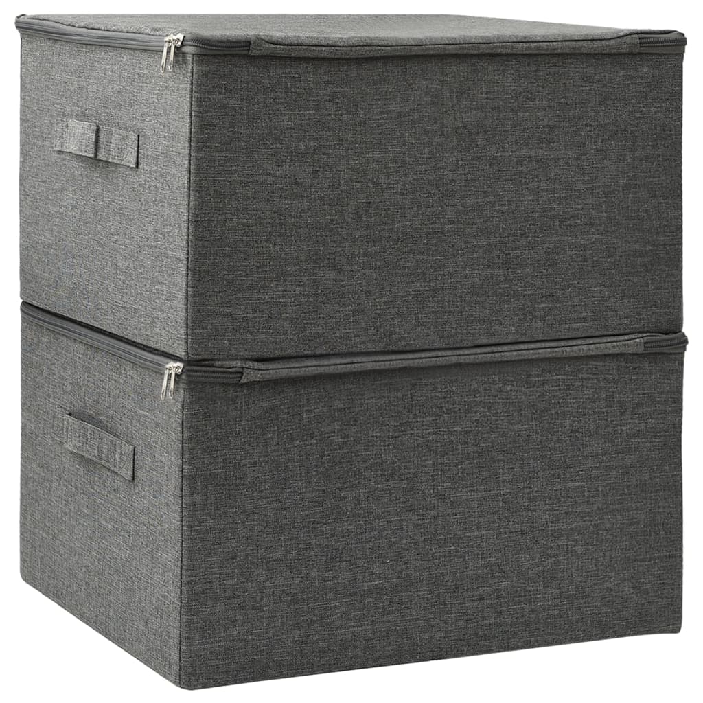 Opbergboxen 2 st 43x34x23 cm stof antracietkleurig - Griffin Retail