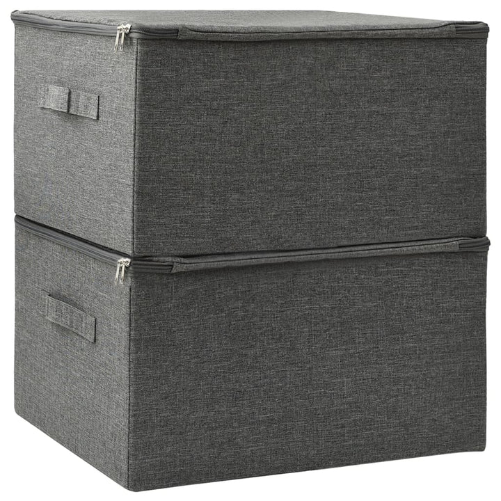 Opbergboxen 2 st 43x34x23 cm stof antracietkleurig - Griffin Retail