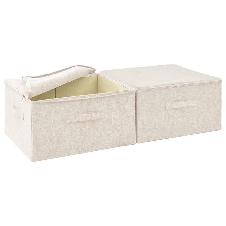 Opbergboxen 2 st 43x34x23 cm stof crèmekleurig - Griffin Retail