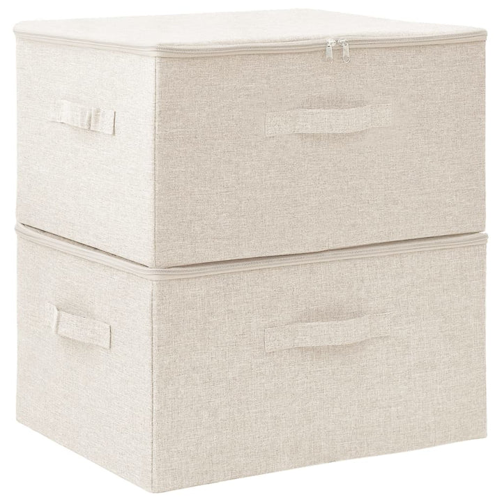 Opbergboxen 2 st 43x34x23 cm stof crèmekleurig - Griffin Retail