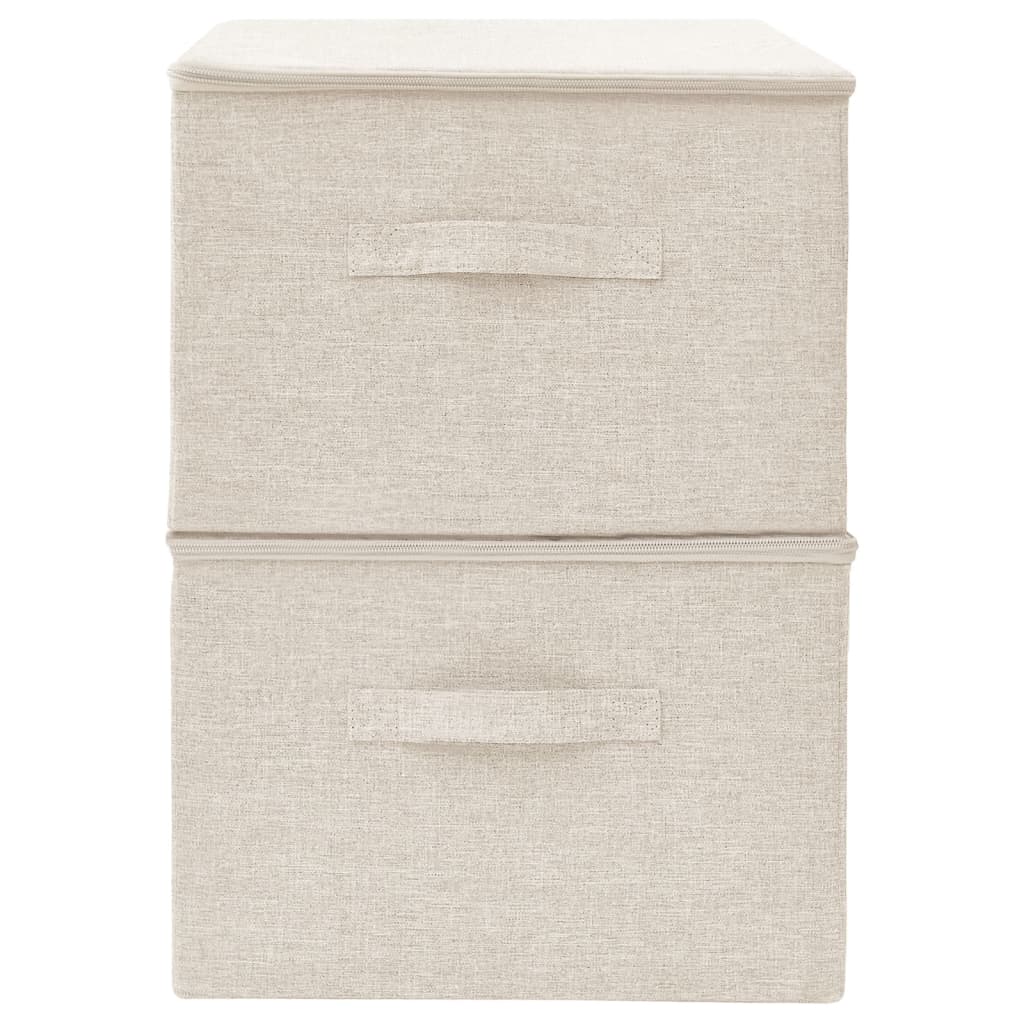 Opbergboxen 2 st 43x34x23 cm stof crèmekleurig - Griffin Retail