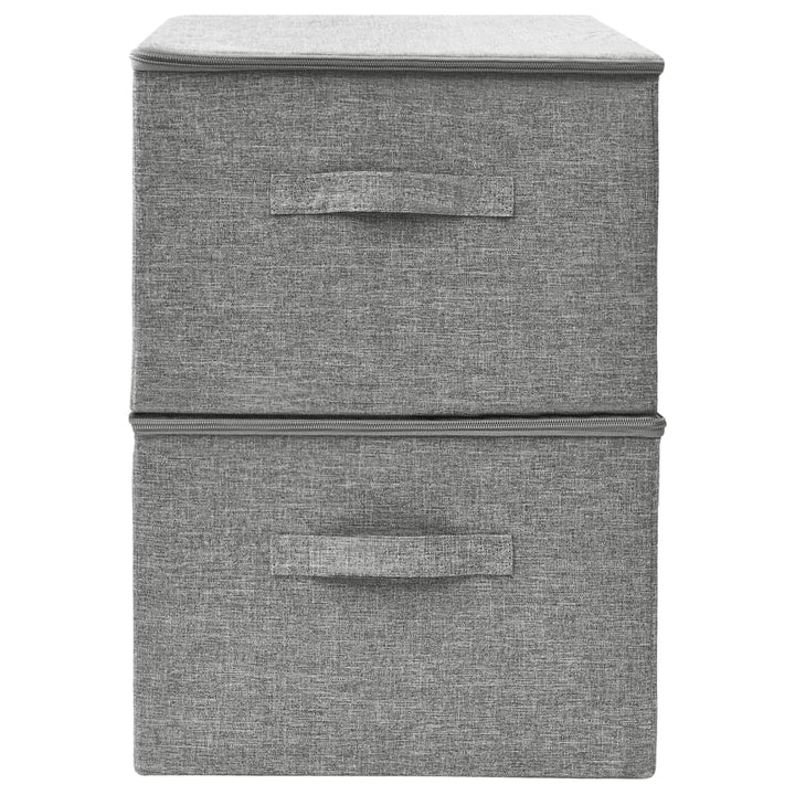 Opbergboxen 2 st 43x34x23 cm stof grijs - Griffin Retail