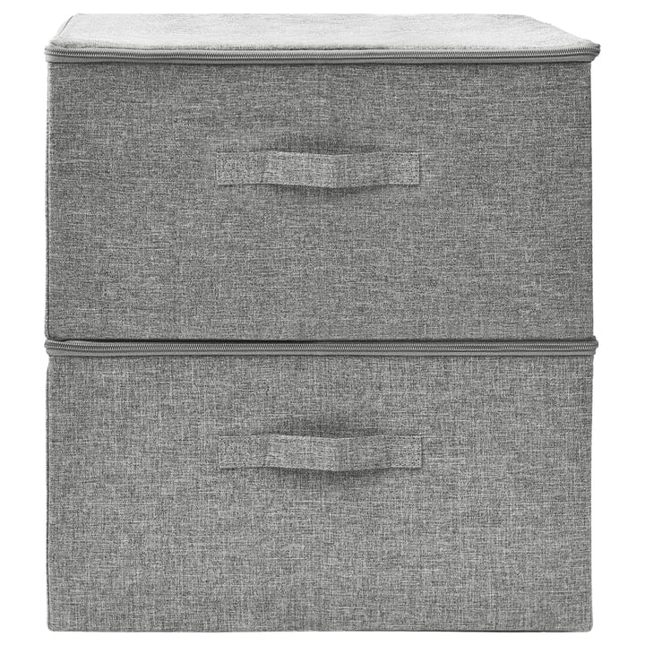 Opbergboxen 2 st 43x34x23 cm stof grijs - Griffin Retail