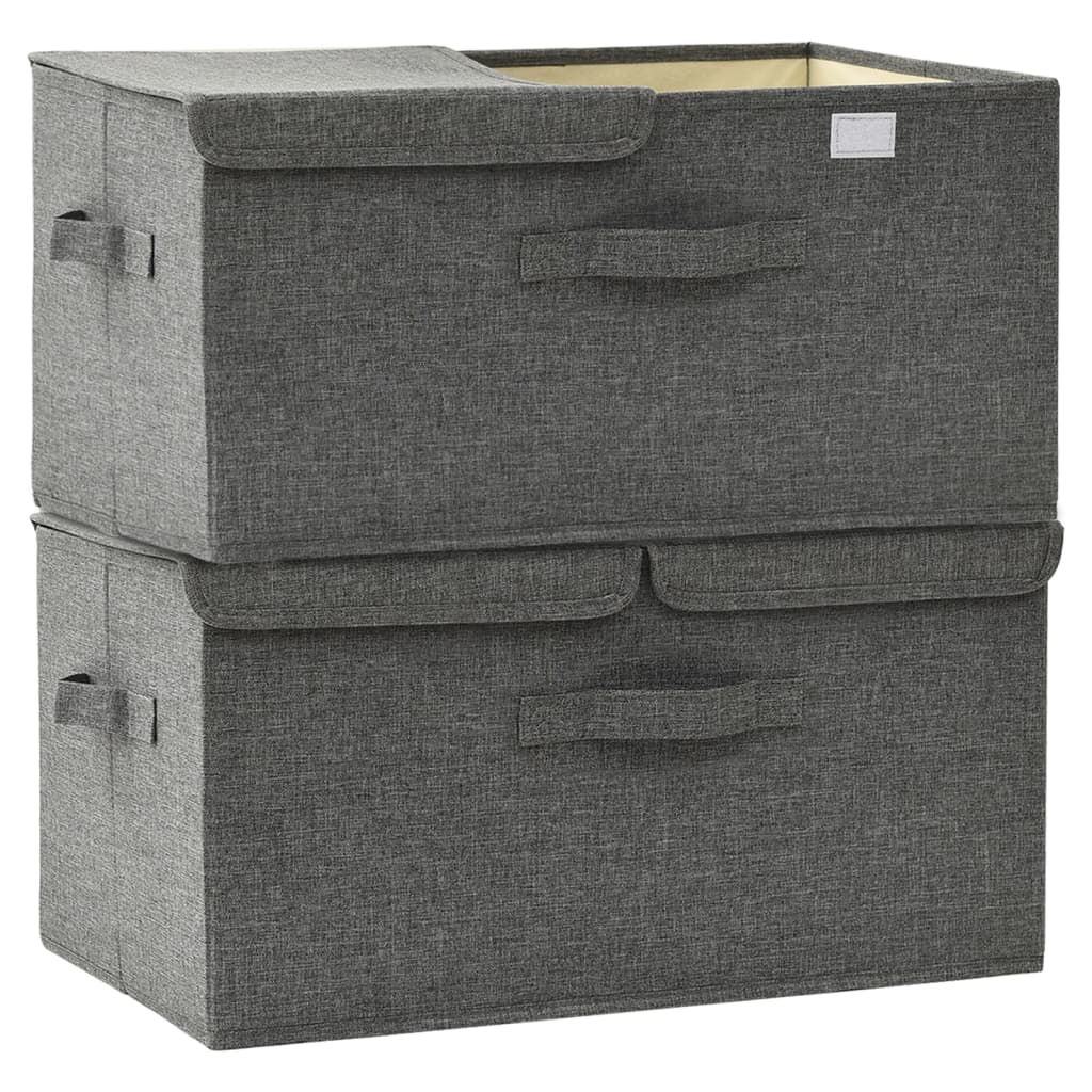 Opbergboxen 2 st 50x30x25 cm stof antracietkleurig - Griffin Retail