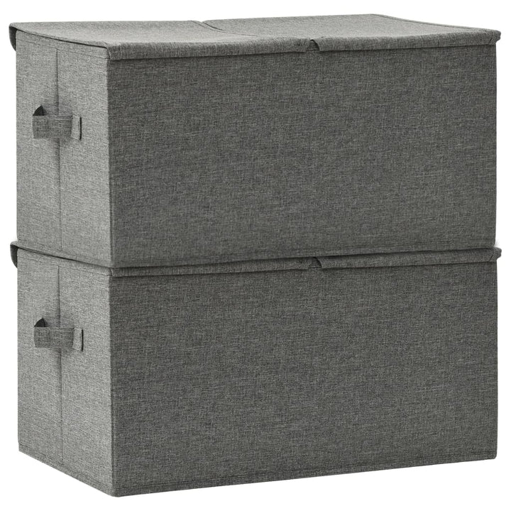 Opbergboxen 2 st 50x30x25 cm stof antracietkleurig - Griffin Retail