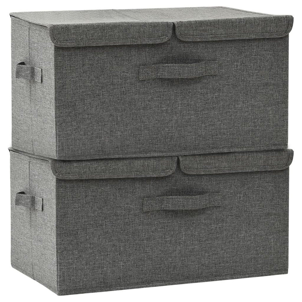 Opbergboxen 2 st 50x30x25 cm stof antracietkleurig - Griffin Retail