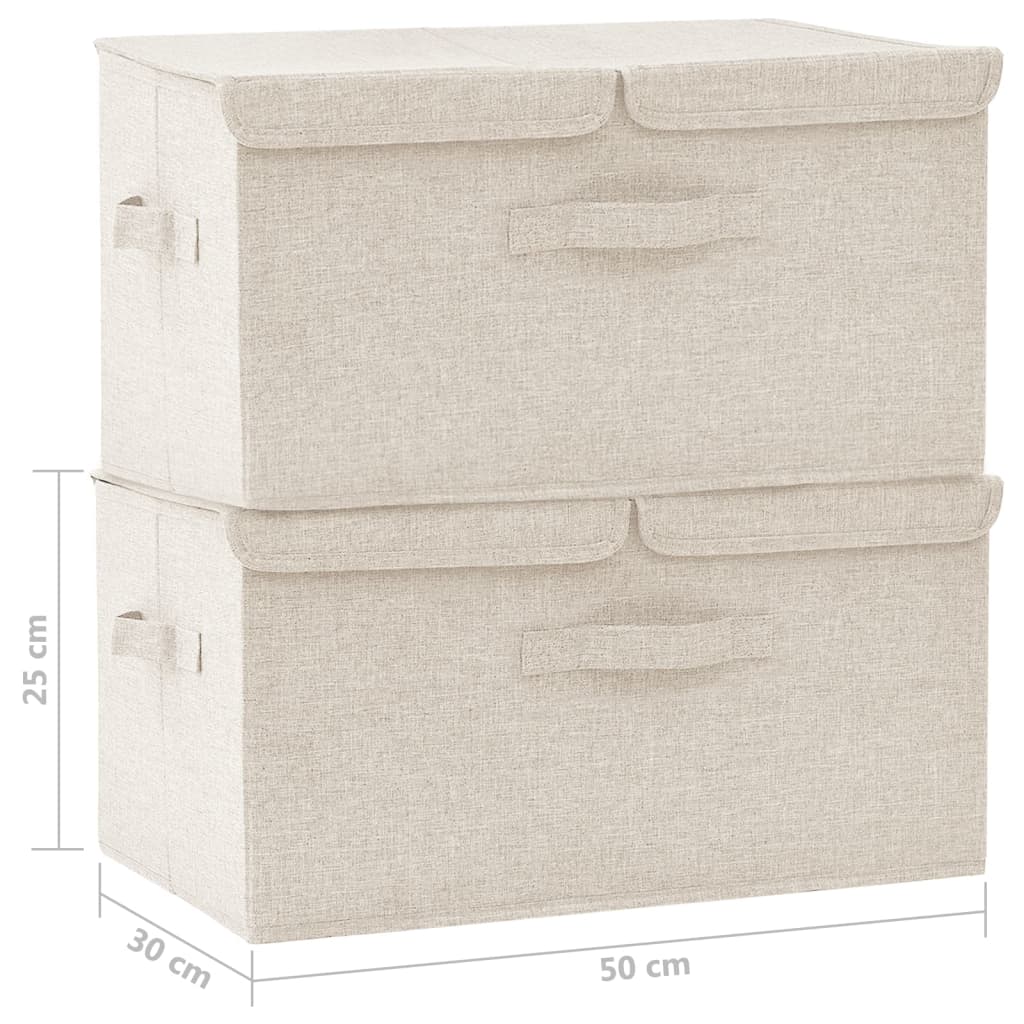 Opbergboxen 2 st 50x30x25 cm stof crèmekleurig - Griffin Retail