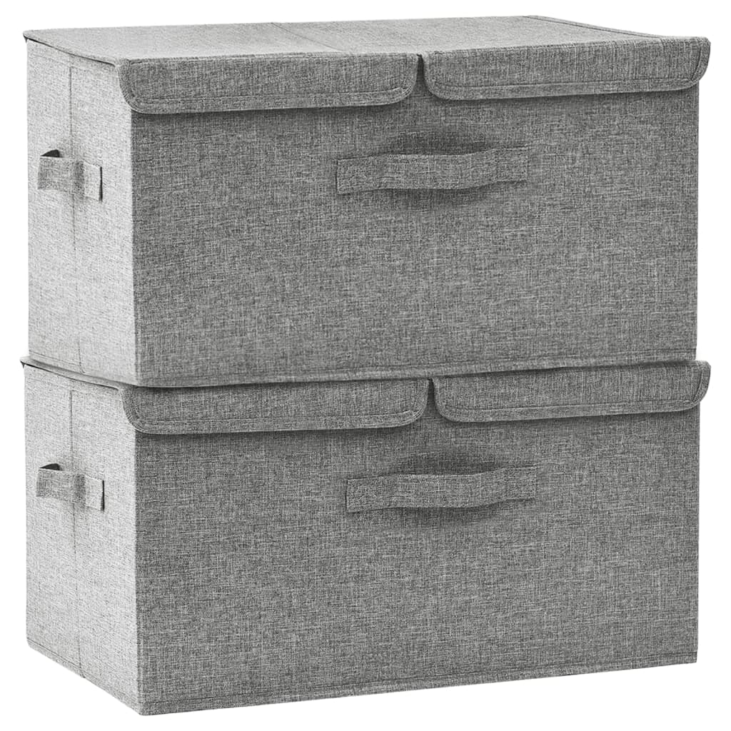 Opbergboxen 2 st 50x30x25 cm stof grijs - Griffin Retail