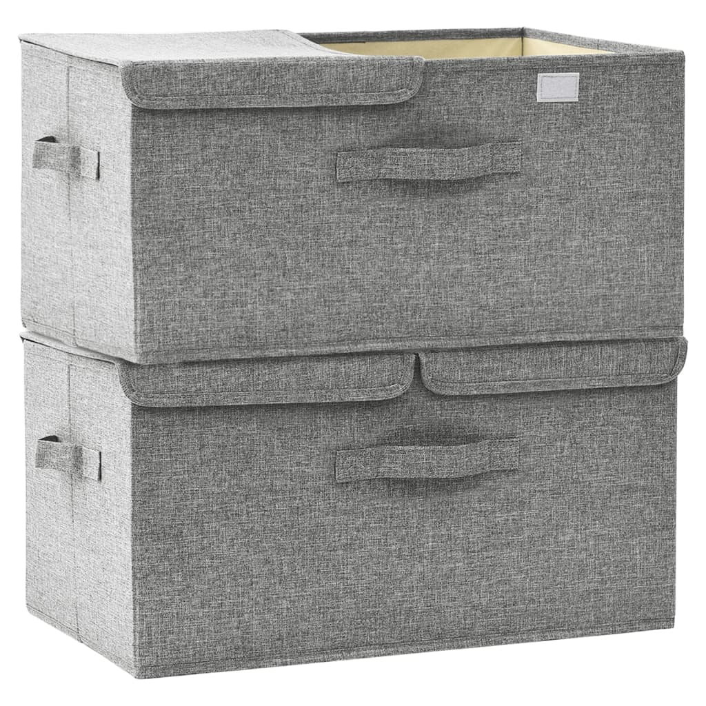 Opbergboxen 2 st 50x30x25 cm stof grijs - Griffin Retail