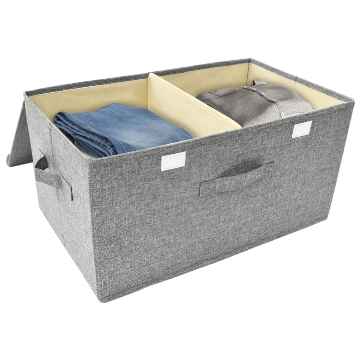 Opbergboxen 2 st 50x30x25 cm stof grijs - Griffin Retail