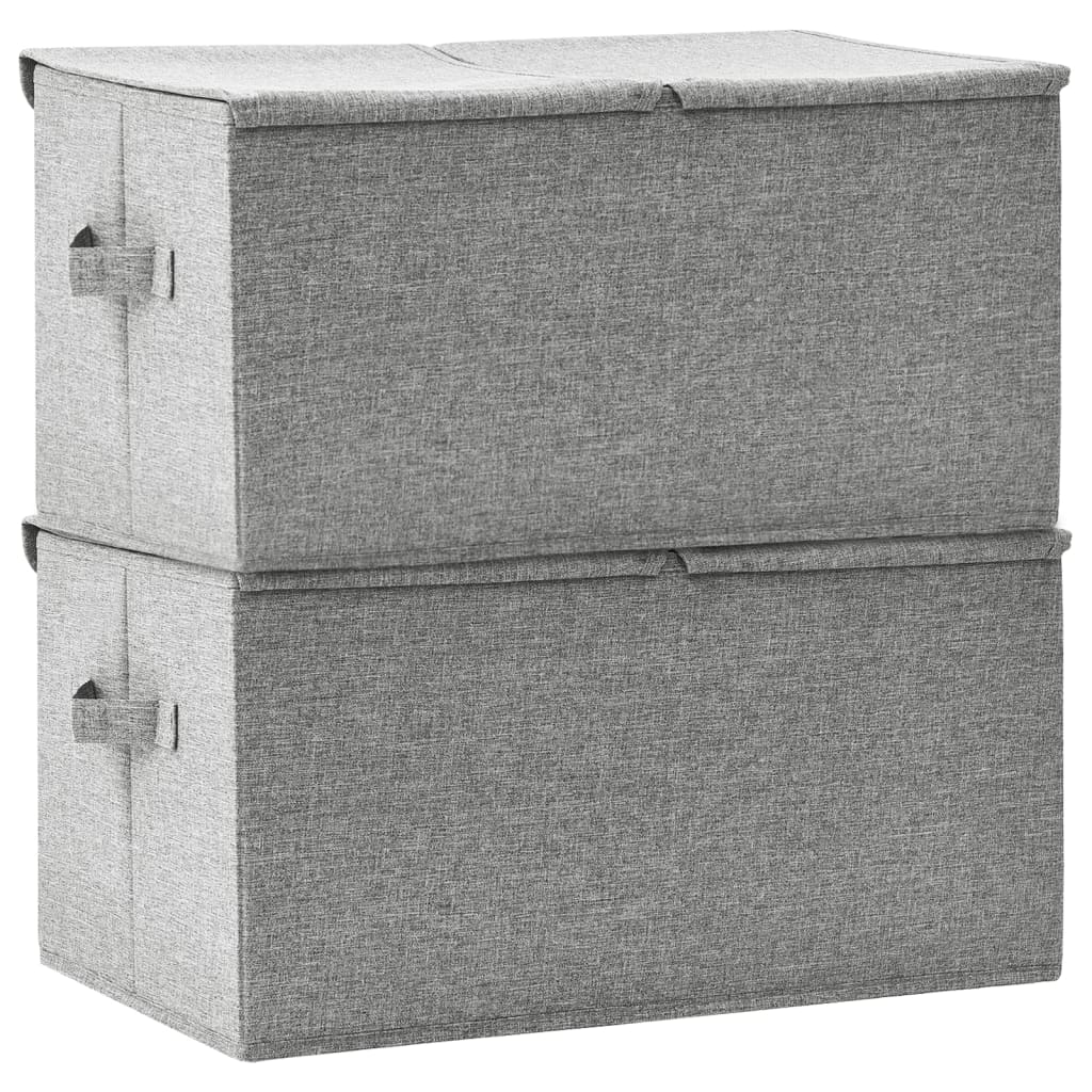 Opbergboxen 2 st 50x30x25 cm stof grijs - Griffin Retail