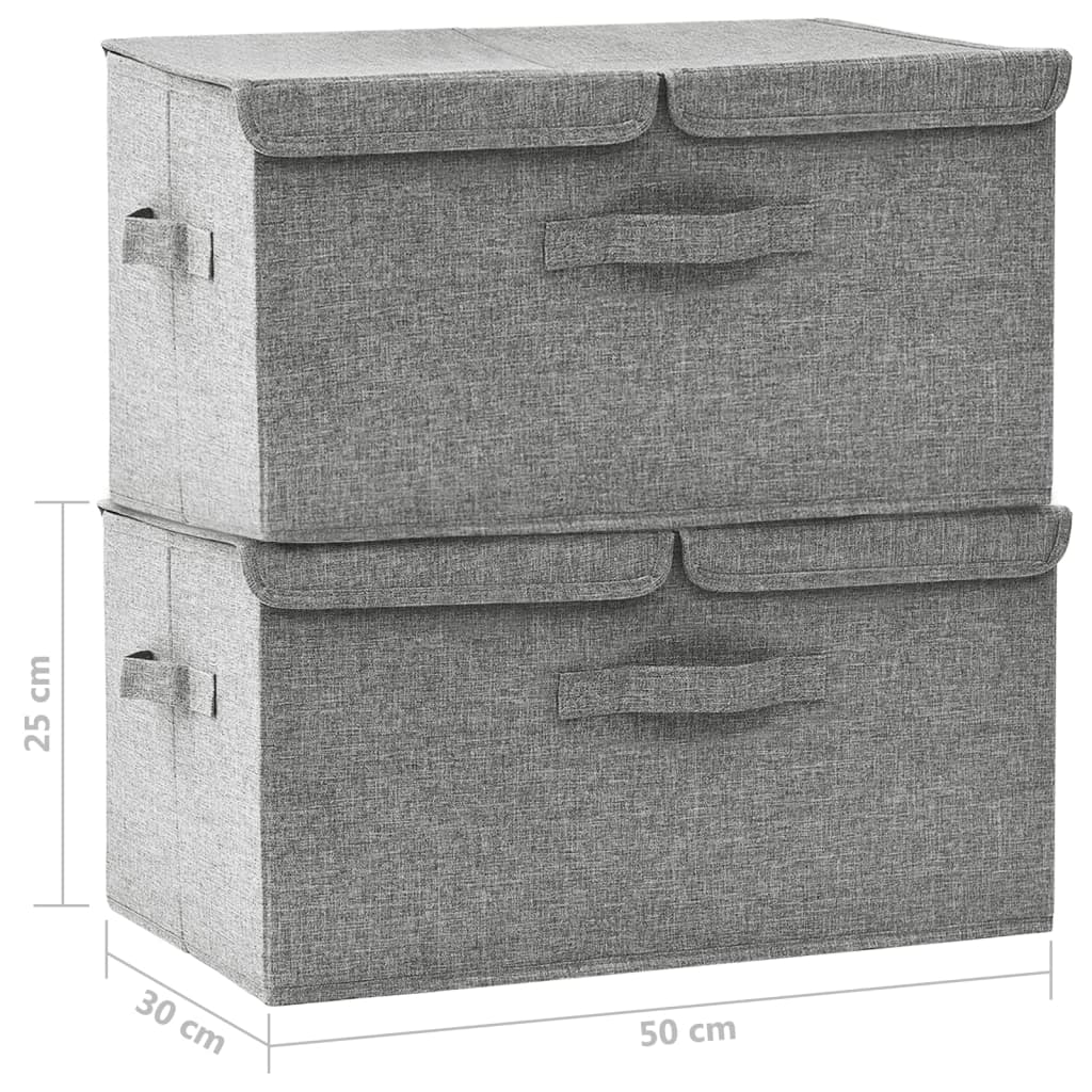 Opbergboxen 2 st 50x30x25 cm stof grijs - Griffin Retail