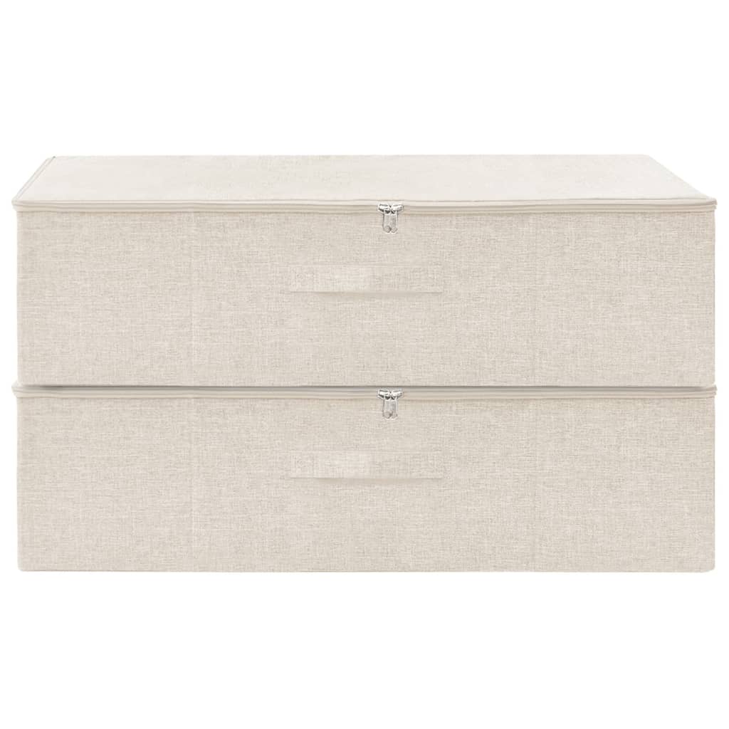 Opbergboxen 2 st 70x40x18 cm stof crèmekleurig - Griffin Retail