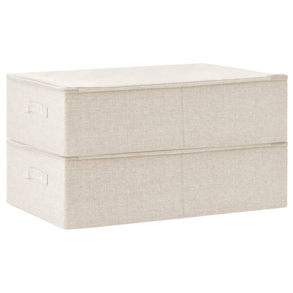 Opbergboxen 2 st 70x40x18 cm stof crèmekleurig - Griffin Retail