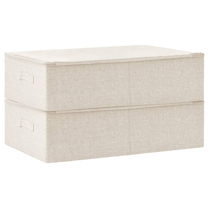 Opbergboxen 2 st 70x40x18 cm stof crèmekleurig - Griffin Retail