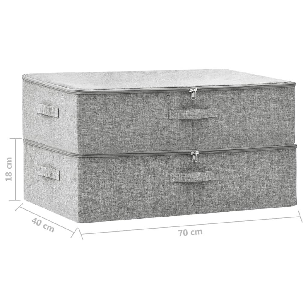Opbergboxen 2 st 70x40x18 cm stof grijs - Griffin Retail