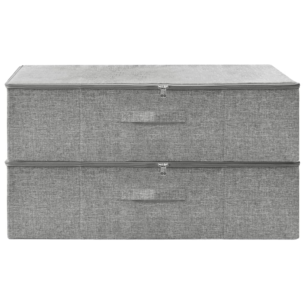 Opbergboxen 2 st 70x40x18 cm stof grijs - Griffin Retail