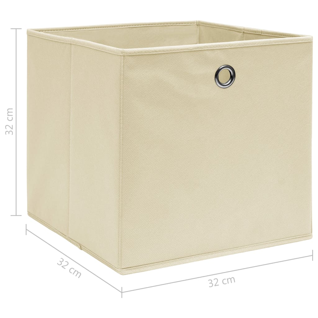 Opbergboxen 4 st 32x32x32 cm stof crèmekleurig - Griffin Retail