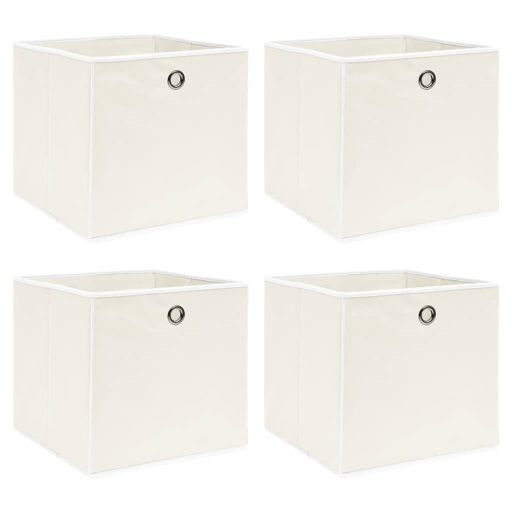 Opbergboxen 4 st 32x32x32 cm stof wit - Griffin Retail