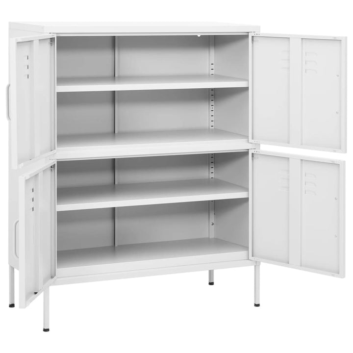 Opbergkast 80x35x101,5 cm staal wit - Griffin Retail