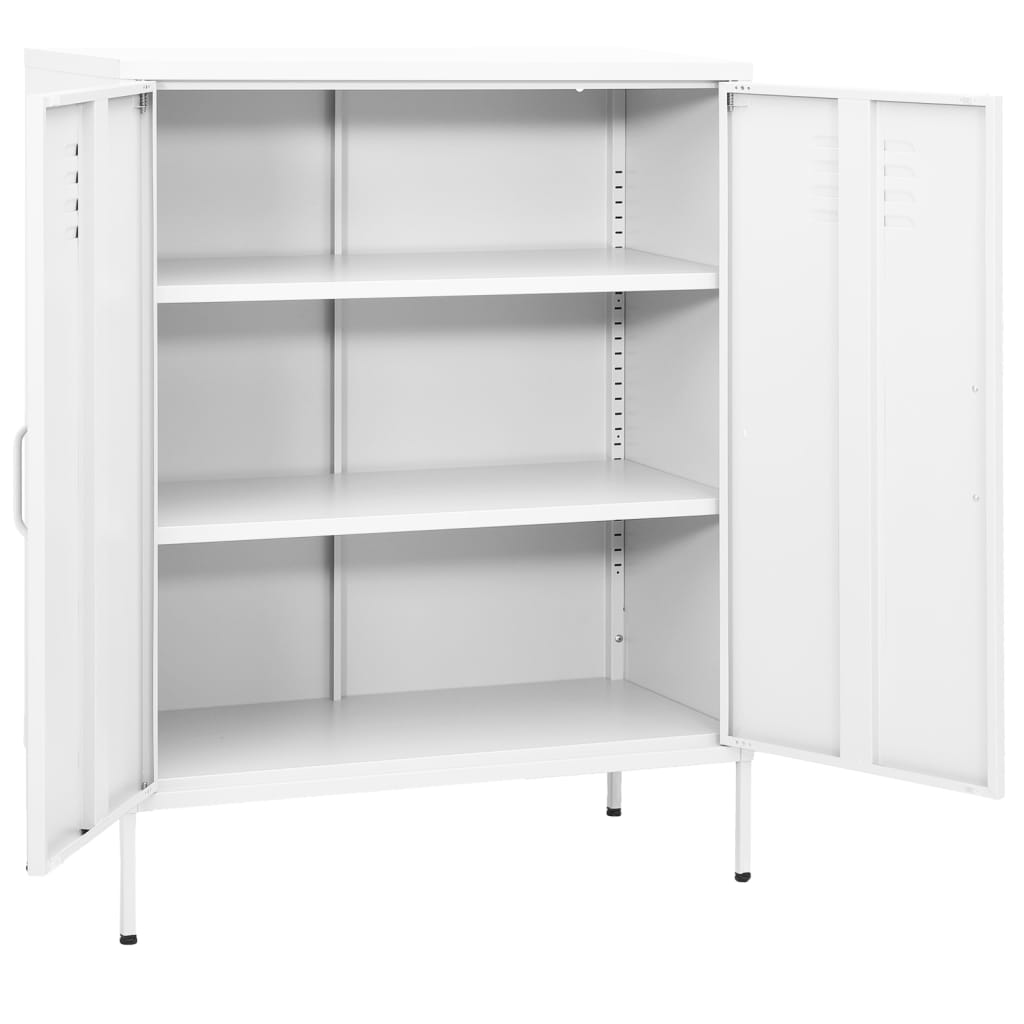 Opbergkast 80x35x101,5 cm staal wit - Griffin Retail