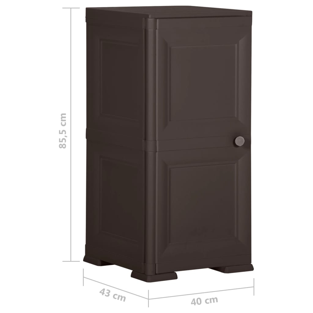 Opbergkast hout-look 40x43x85,5 cm kunststof bruin - Griffin Retail