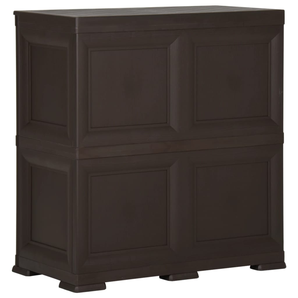 Opbergkast hout-look 79x43x85,5 cm kunststof bruin - Griffin Retail