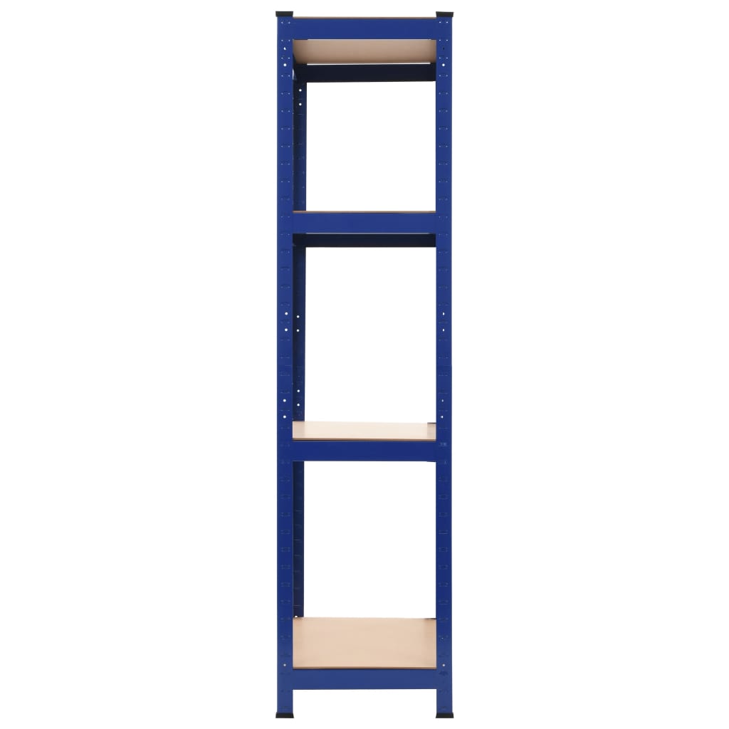 Opbergrekken 2 st 80x40x160 cm staal en MDF blauw - Griffin Retail