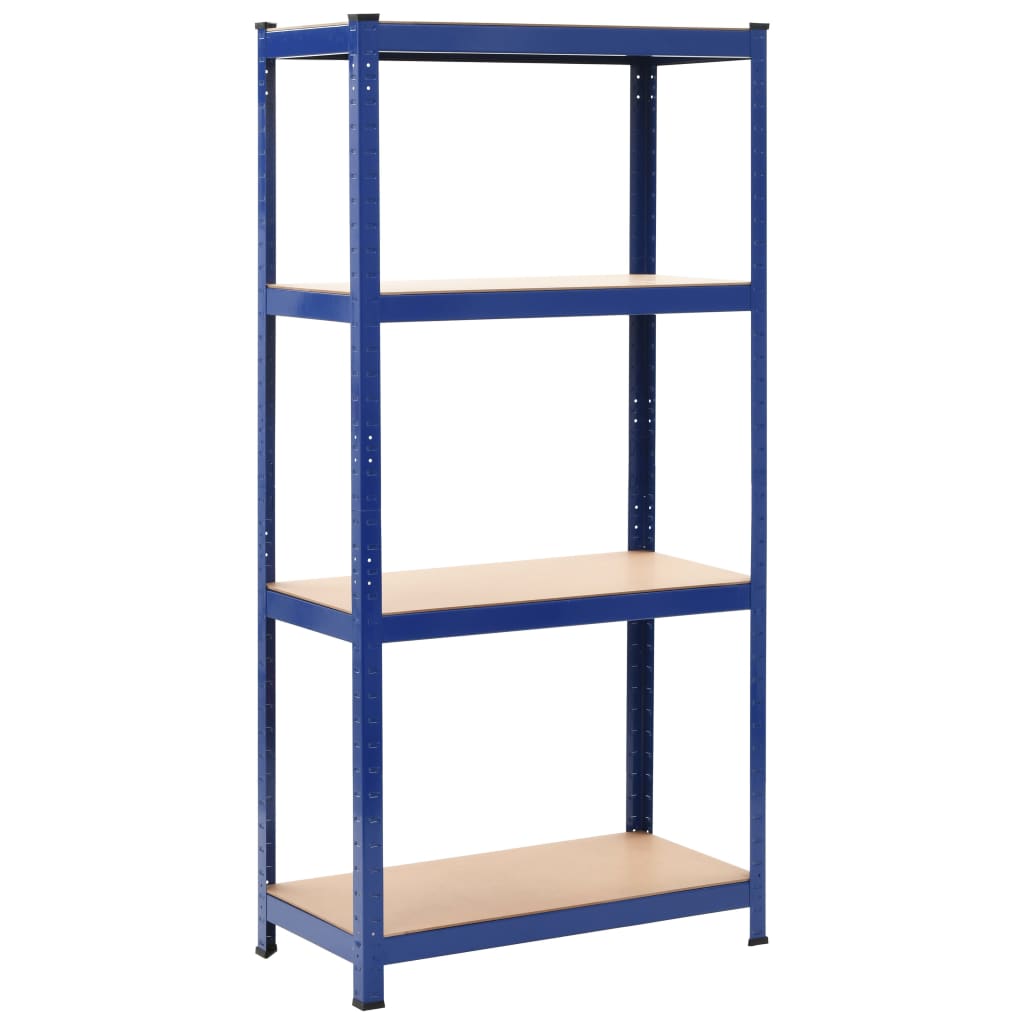 Opbergrekken 2 st 80x40x160 cm staal en MDF blauw - Griffin Retail