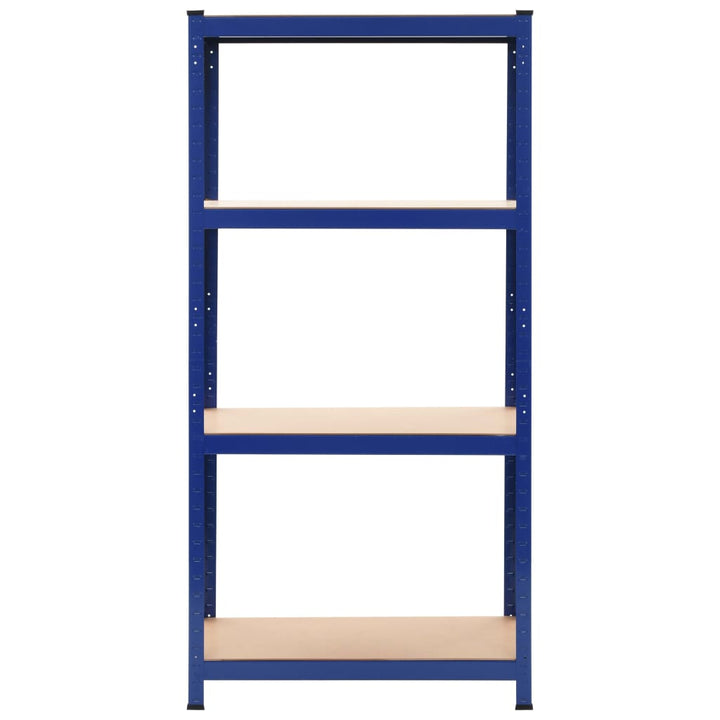 Opbergrekken 2 st 80x40x160 cm staal en MDF blauw - Griffin Retail