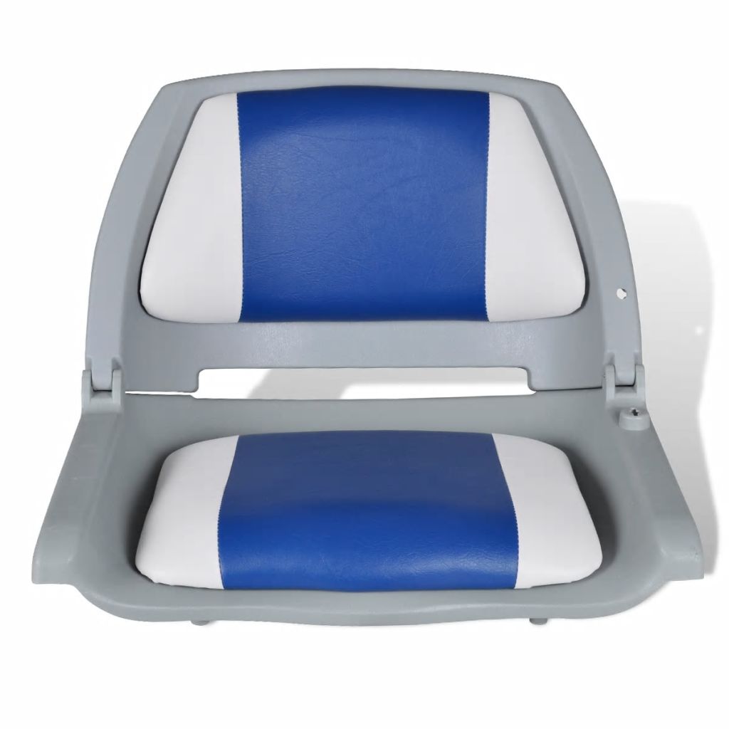 Opklapbare bootstoel met blauw-wit kussen 41 x 51 x 48 cm - Griffin Retail