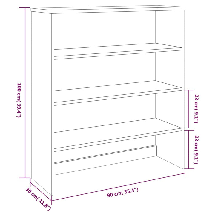 Opzetkast 90x30x100 cm massief grenenhout donkergrijs - Griffin Retail