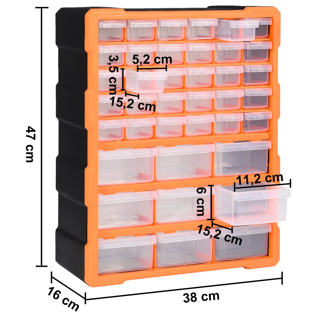 Organiser met 39 lades 38x16x47 cm - Griffin Retail