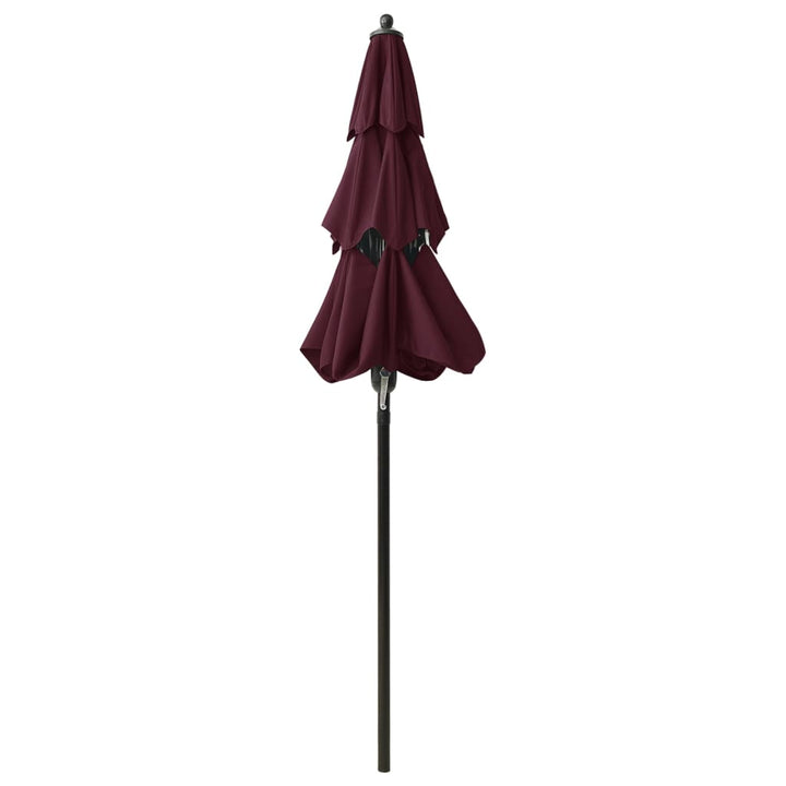 Parasol 3-laags met aluminium paal 2 m bordeauxrood - Griffin Retail